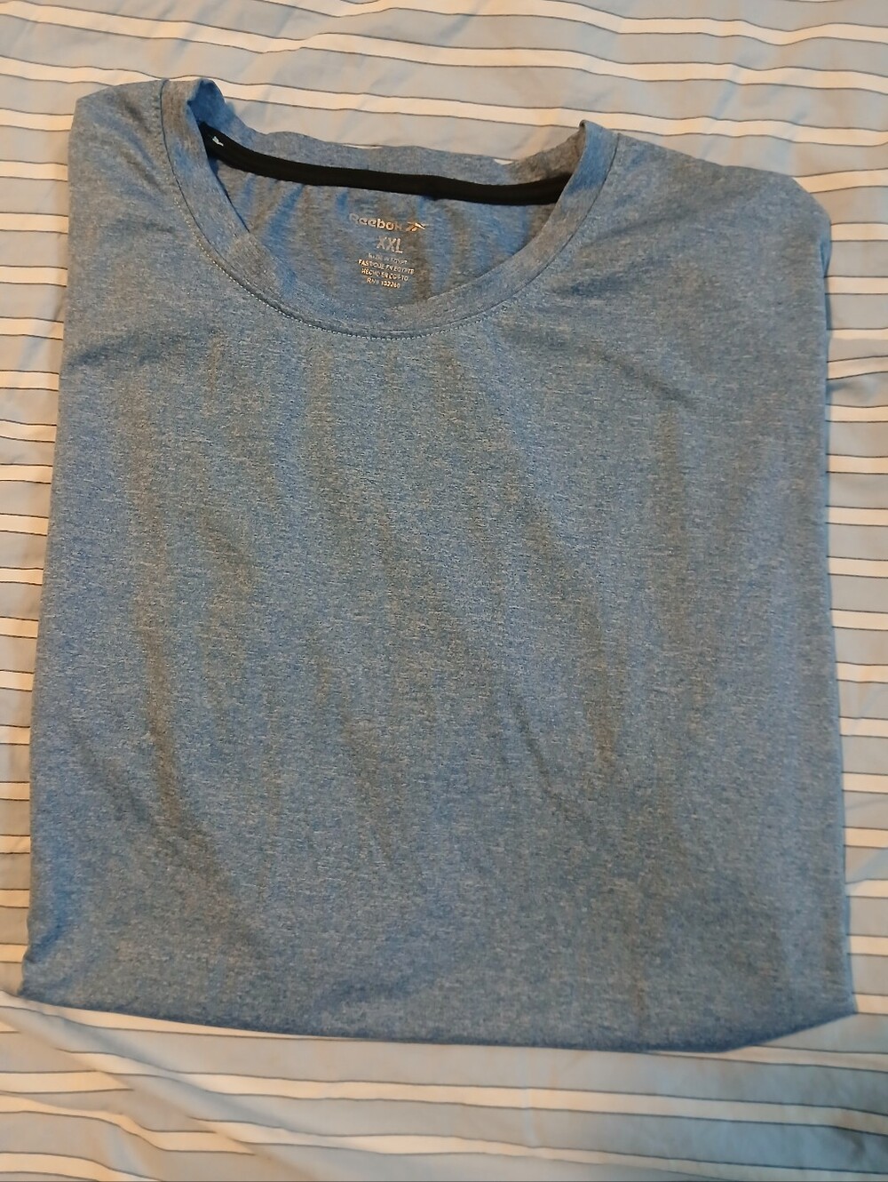 Reebok Men's Heather Blue Crew Neck Short Sleeve Tee